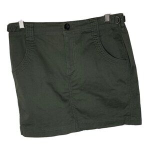 Athleta Womens Khaki Green Adjustable Waist Organic Cotton Blend Utility Skirt-8